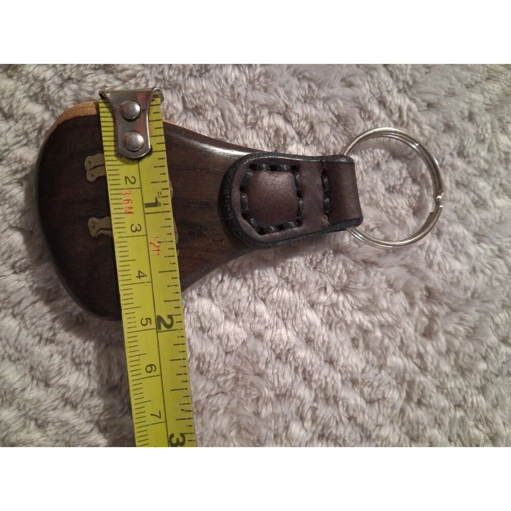 JB ART CRAFT Carved African Blackwood Brass Rhino Inlay Keyring Gift Present Men